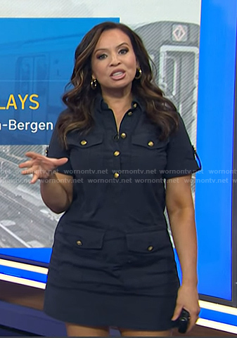 Adelle’s navy utility mini dress on Today