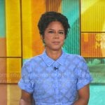 Adriana Diaz’s blue lace shirtdress on CBS Mornings