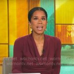 Adriana Diaz’s burgundy cowl neck top on CBS Mornings