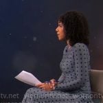 Adriana Diaz’s steel blue polka dot dress on CBS Mornings