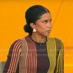 Adriana Diaz’s vertical striped dress on CBS Mornings
