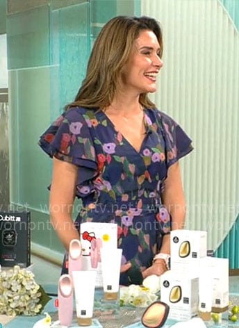 Adriane Kiss’ floral wrap dress on CBS Mornings