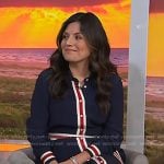 Adrianna’s navy striped trim shirtdress on Today