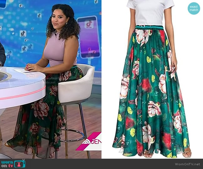 Afibi at Amazon Maxi Chiffon Skirt worn by Arianna Davis on Today