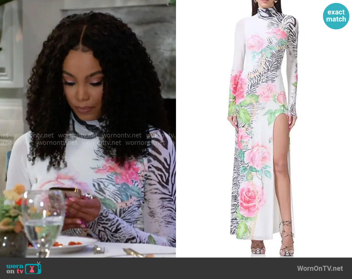 AFRM Zadie Top in Zebra Rose worn by Chelsea Hamilton (RhonniRose Mantilla) on Beyond the Gates