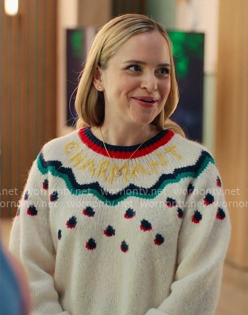 Ainsley’s printed sweater on Loot