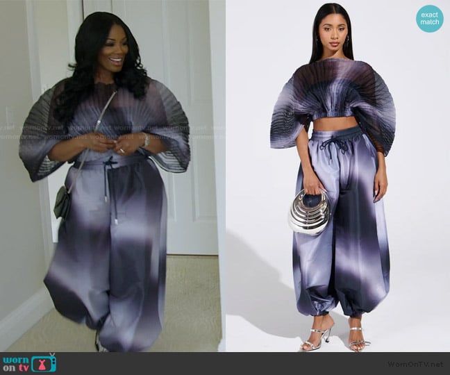Akira Forget About it Ombre Blouse worn by Michelle on The Real Housewives of Potomac