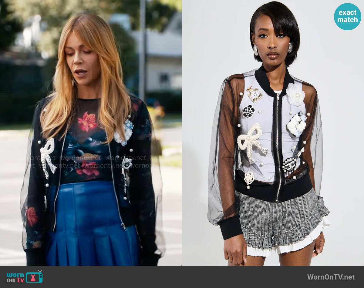 Akira Look At Me Go Mesh Bomber worn by Morgan Gillory (Kaitlin Olson) on High Potential