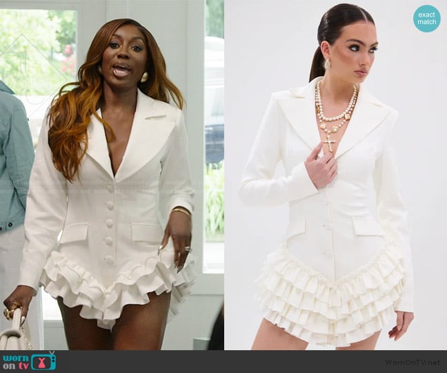 Akira Strictly Business Blazer Romper worn by Wendy Osefo on The Real Housewives of Potomac
