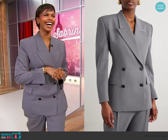 Alaia Double-breasted wool-gabardine blazer worn by Sabrina Elba on Sherri