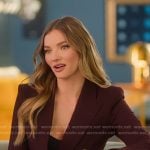 Alanna’s burgundy double breasted confessional blazer on Selling Sunset