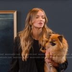 Alanna’s black pinstripe blazer and skirt on Selling Sunset