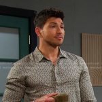 Alex’s grey print shirt on Days of our Lives