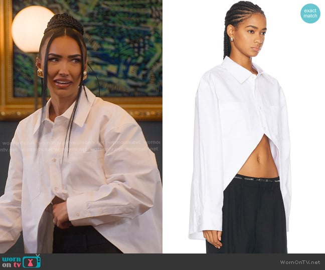 Alexander Wang Hi-low Button Up Top worn by Bre Tiesi on Selling Sunset