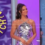 Alexis’ silver sequin mini dress on The Price is Right