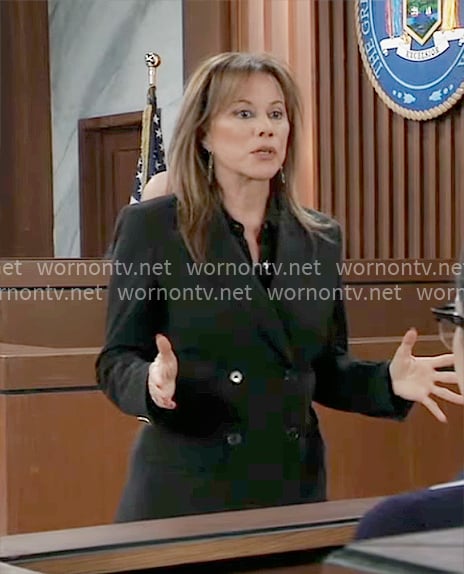 Alexis's black double-breasted blazer on General Hospital