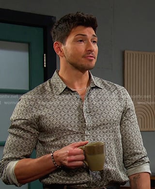 Alex’s grey print shirt on Days of our Lives