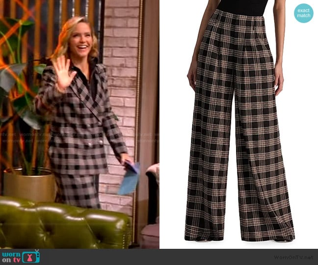 Alice + Olivia Eloise Wide Leg Pant worn by Sara Haines on The View