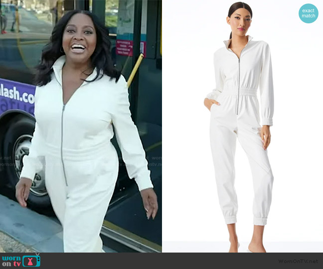 Alice + Olivia Levi Vegan Leather Jumpsuit worn by Sherri Shepherd on Sherri