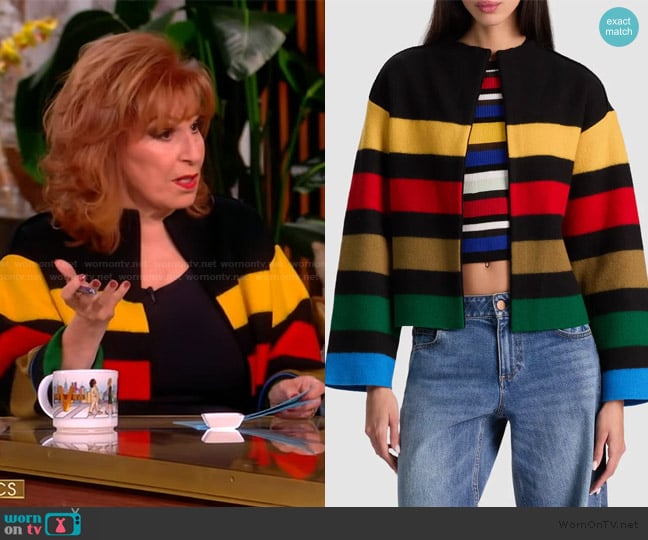 Alice + Olivia Pearson Stripe Wool Jacket worn by Joy Behar on The View