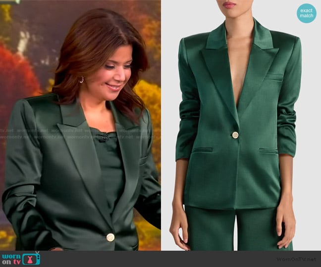 Alice + Olivia Silas Satin Blazer worn by Ana Navarro on The View