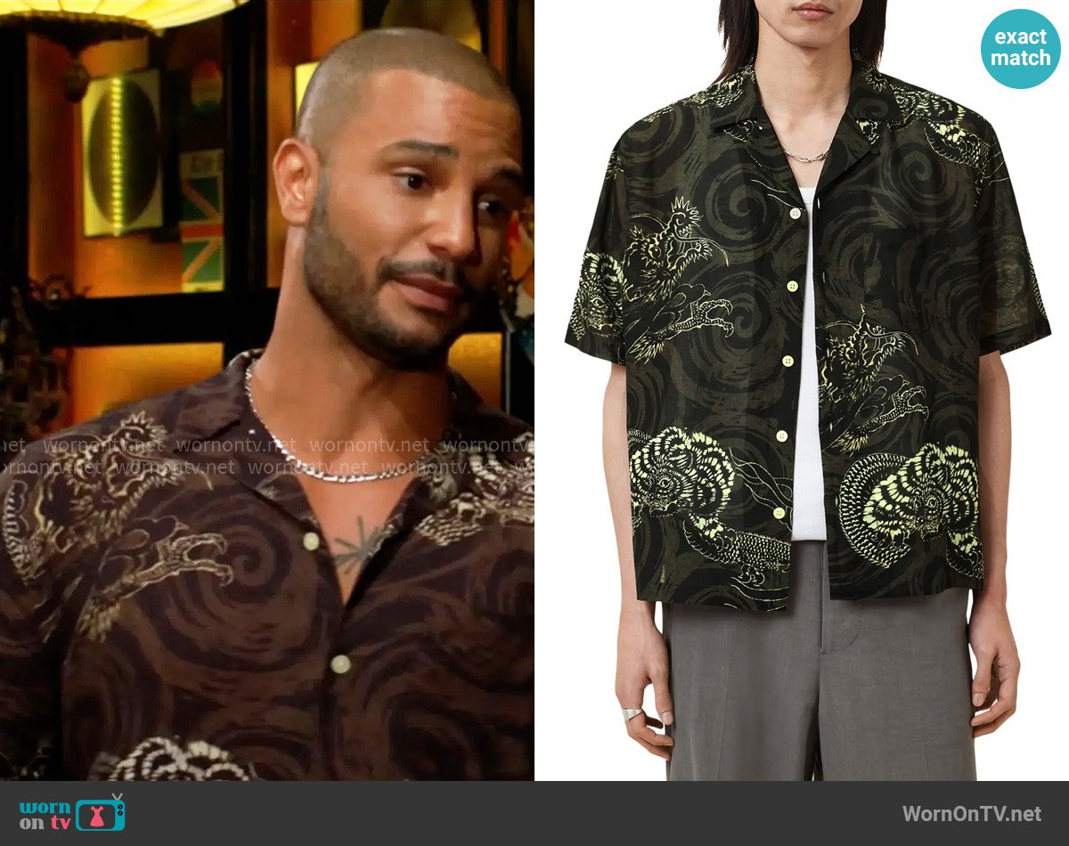 All Saints Sidewinder Shirt worn by Holden Novak (Nathan Owens) on The Young and the Restless