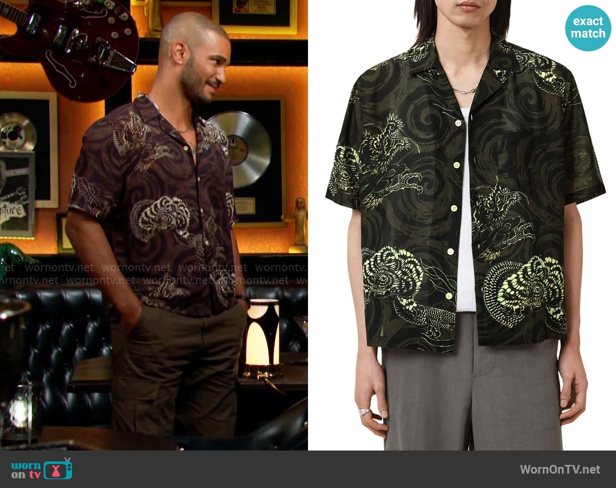 All Saints Sidewinder Shirt worn by Holden Novak (Nathan Owens) on The Young and the Restless