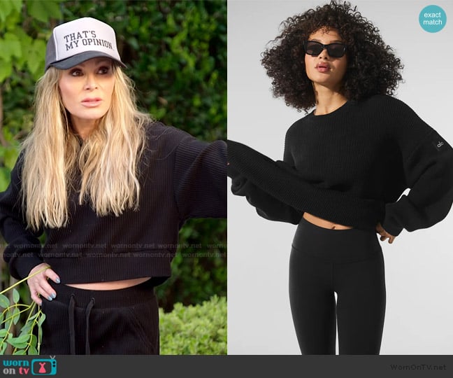 Alo Domain Rib Knit Crew Sweater worn by Tamra Judge on The Real Housewives of Orange County