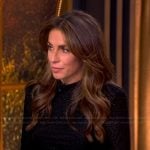 Alyssa’s black polka dot mesh dress on The View