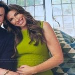 Alyssa’s green scalloped hem dress on The View