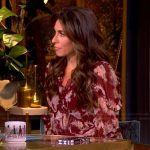 Alyssa’s red floral mini dress with ruffles on The View