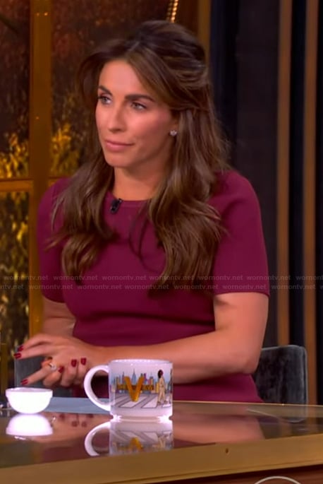 Alyssa’s burgundy mini dress on The View