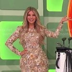 Amber’s floral sculpted mini dress on The Price is Right