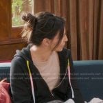 Amelia’s black hoodie with rainbow drawstring on Greys Anatomy