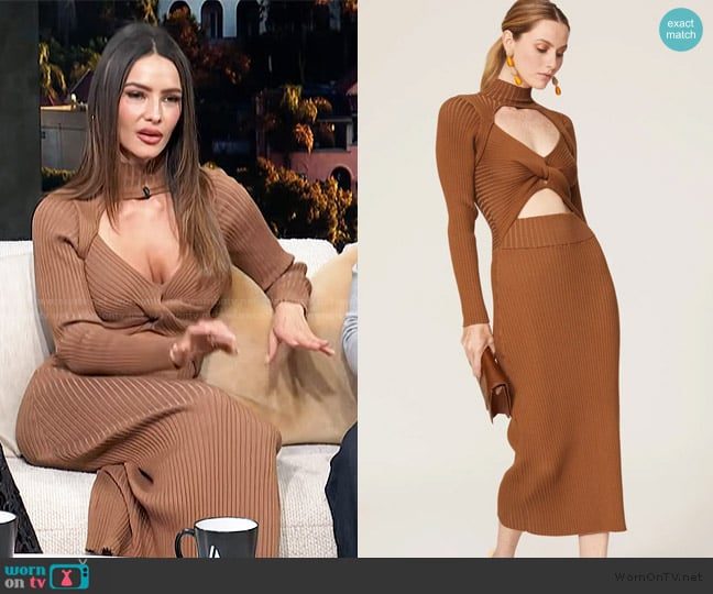 Amur Guadalupe Cutout Knit Dress worn by Sandra Vergara on Access Hollywood