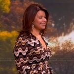 Ana’s brown swirl print shirtdress on The View