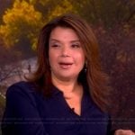 Ana’s navy drape dress on The View