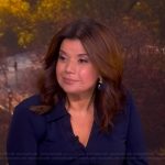 Ana’s navy drape dress on The View