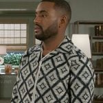Andre’s printed jacket on Beyond the Gates