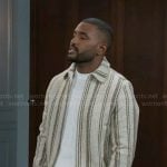 Andre’s striped knit jacket on Beyond the Gates