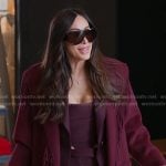 Angie’s burgundy corset top and fringed coat on The Real Housewives of Salt Lake City