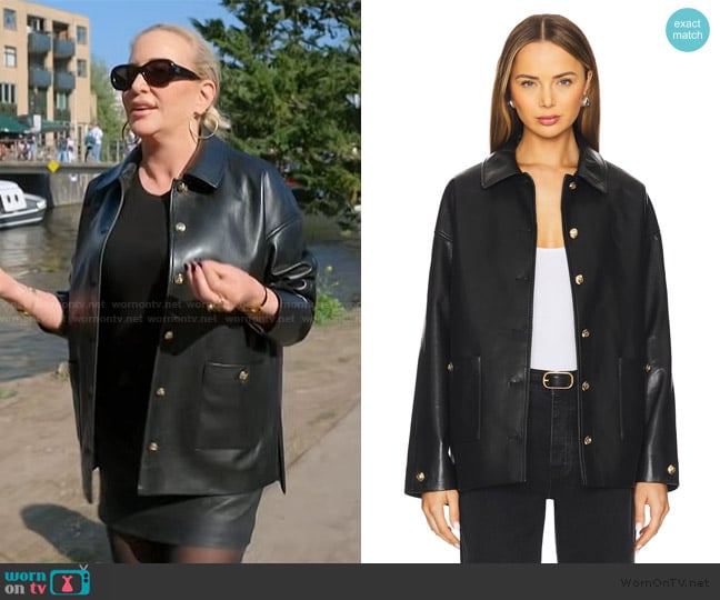Shannon’s black leather coat on RHOC