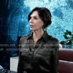 Anna’s dark green satin shirt on General Hospital