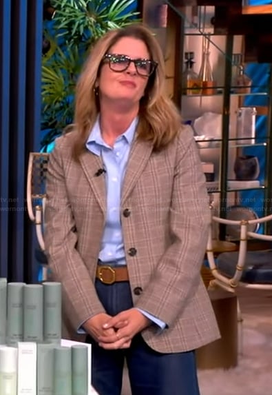 Annie Jackson's check print blazer on The View