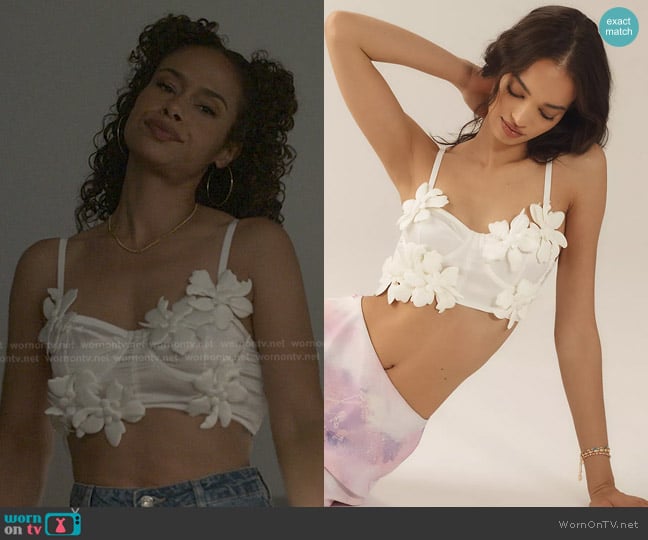 Anthropologie Appliqué Corset Top worn by Shanelle Tucker (Shannon Kane) on Reasonable Doubt