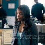 Daphne’s grey cropped suede jacket on High Potential