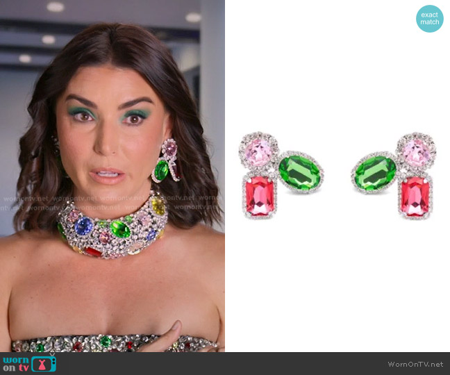 Area Crystal-embellished Earrings worn by Bronwyn Newport on The Real Housewives of Salt Lake City