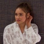 Ari’s white floral robe on Days of our Lives
