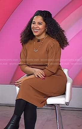 Arianna's brown knit dress on Today