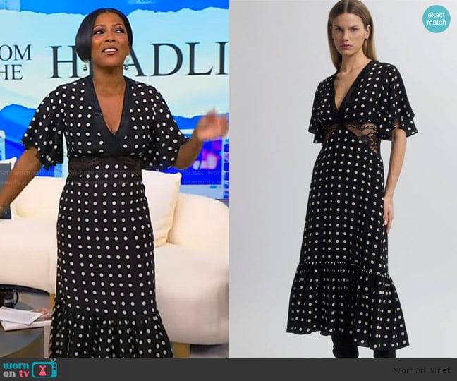 Arias New York Gia Dress with Lace worn by Tamron Hall on Tamron Hall Show